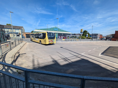 Yellow Bee Network bus on route 521 to Westhoughton Town Hall